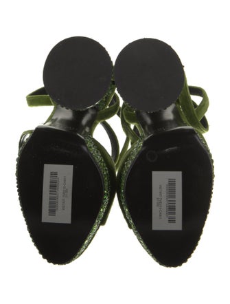 Tom Ford Velvet Crystal Embellishments Sandals