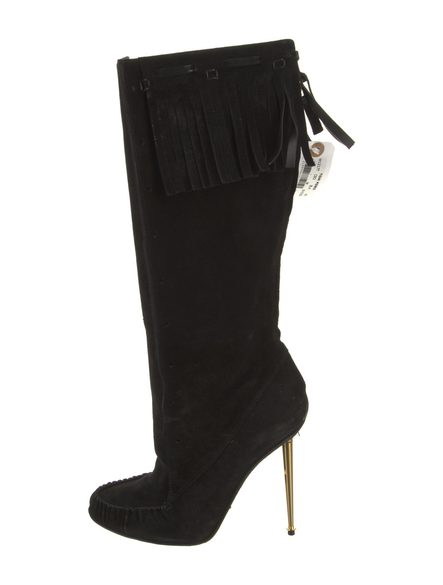 Tom Ford Suede Fringe Trim Accent Boots