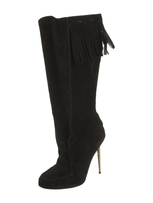 Tom Ford Suede Fringe Trim Accent Boots