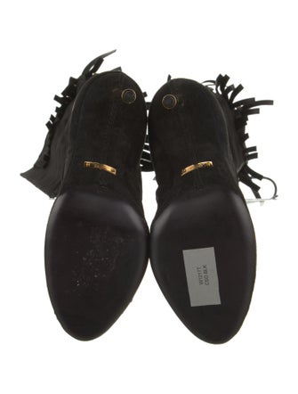 Tom Ford Suede Fringe Trim Accent Boots