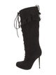 Tom Ford Suede Fringe Trim Accent Lace-Up Boots