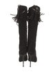 Tom Ford Suede Fringe Trim Accent Lace-Up Boots
