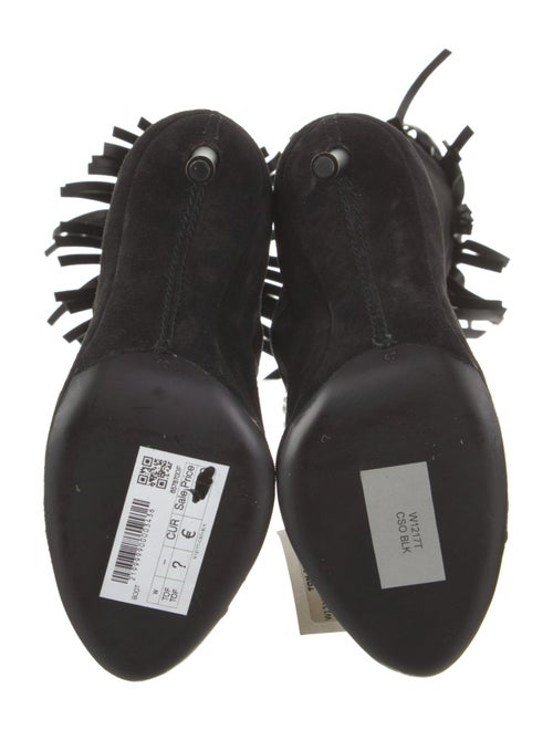 Tom Ford Suede Fringe Trim Accent Lace-Up Boots