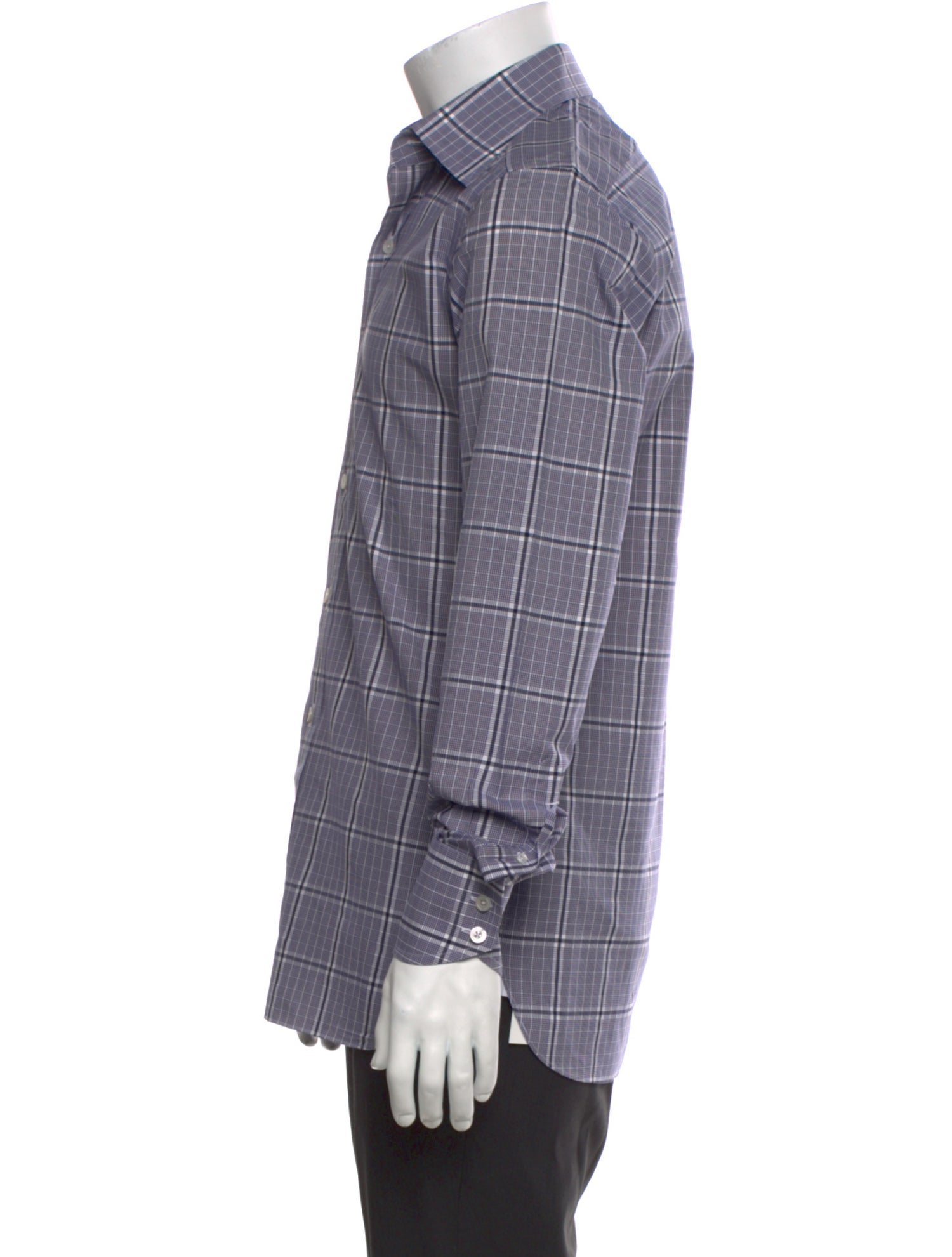 Tom Ford Plaid Print Long Sleeve Dress Shirt