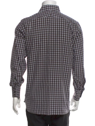 Tom Ford Plaid Print Long Sleeve Shirt