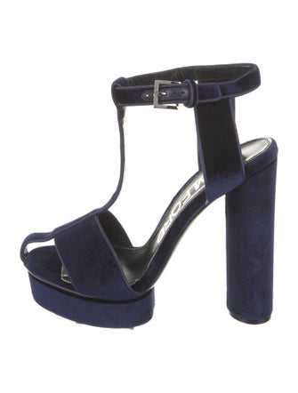 Tom Ford Velvet T-Strap Sandals