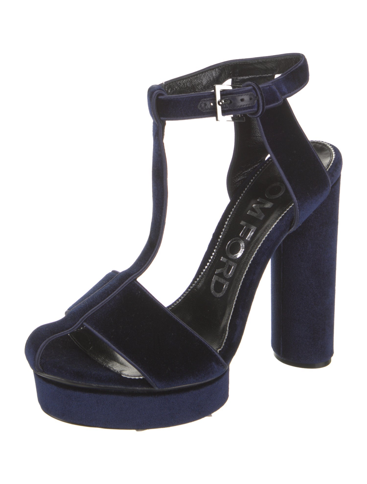 Tom Ford Velvet T-Strap Sandals