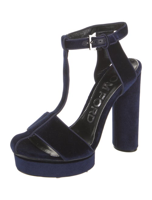 Tom Ford Velvet T-Strap Sandals