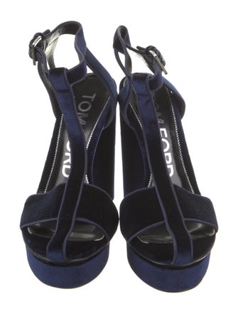 Tom Ford Velvet T-Strap Sandals