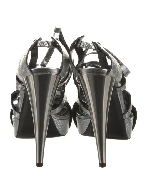 Tom Ford Leather Cutout Accent T-Strap Sandals