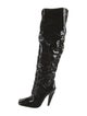 Tom Ford Patent Leather Animal Print Lace-Up Boots