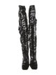 Tom Ford Patent Leather Animal Print Lace-Up Boots