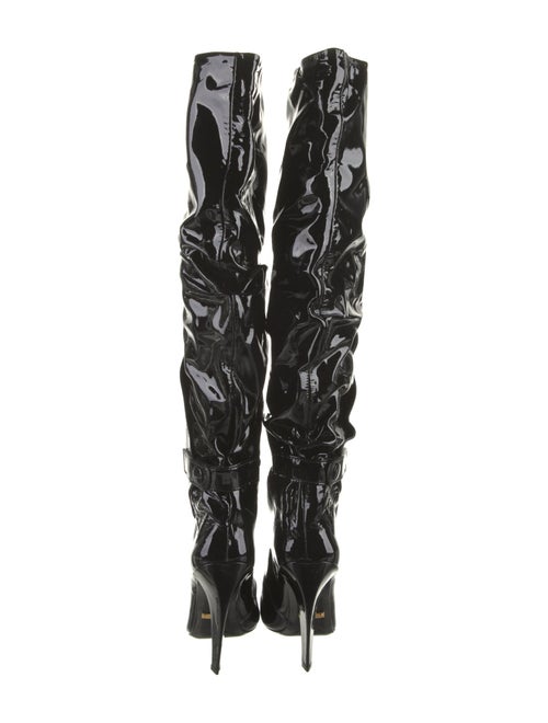 Tom Ford Patent Leather Animal Print Lace-Up Boots