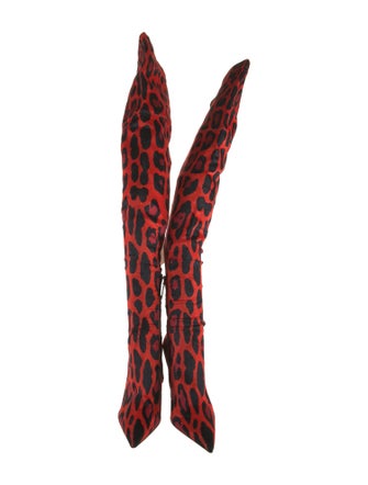 Tom Ford Canvas Printed Sock Boots