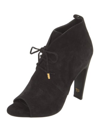 Tom Ford Suede Leather Trim Embellishment Lace-Up Boots