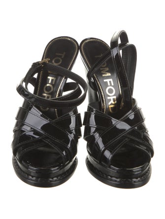 Tom Ford Patent Leather Cutout Accent Sandals