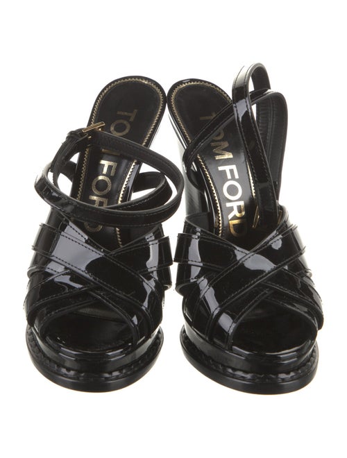 Tom Ford Patent Leather Cutout Accent Sandals
