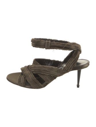 Tom Ford Velvet Animal Print Sandals