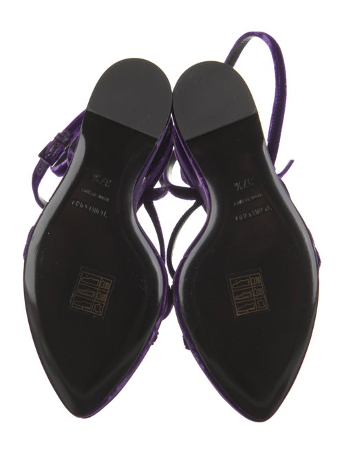 Tom Ford Velvet Leather Trim Embellishment Slingback Sandals