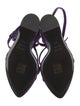 Tom Ford Velvet Leather Trim Embellishment Slingback Sandals