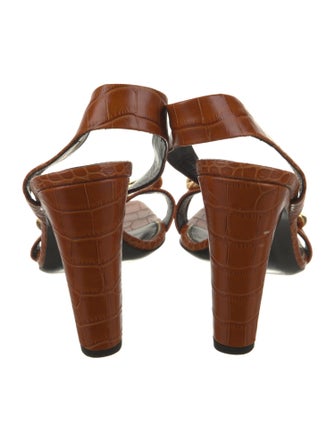 Tom Ford Embossed Leather Printed Slingback Sandals