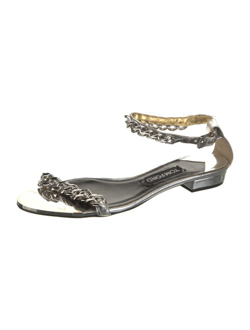 Tom Ford Patent Leather Chain-Link Accents Sandals