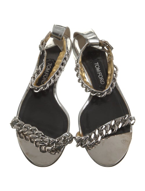 Tom Ford Patent Leather Chain-Link Accents Sandals