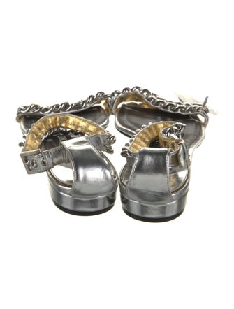 Tom Ford Patent Leather Chain-Link Accents Sandals