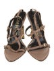 Tom Ford Leather Chain-Link Accents T-Strap Sandals