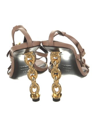 Tom Ford Leather Chain-Link Accents T-Strap Sandals