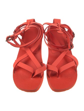 Tom Ford Rubber Leather Trim Embellishment Sandals