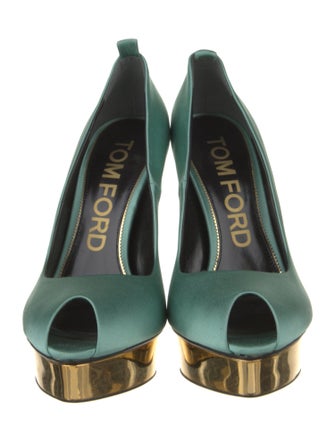 Tom Ford Satin Leather Trim Embellishment Pumps