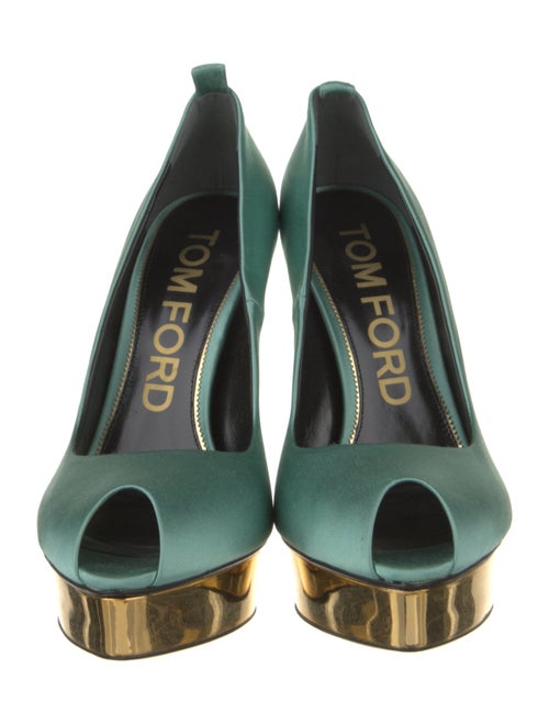 Tom Ford Satin Leather Trim Embellishment Pumps