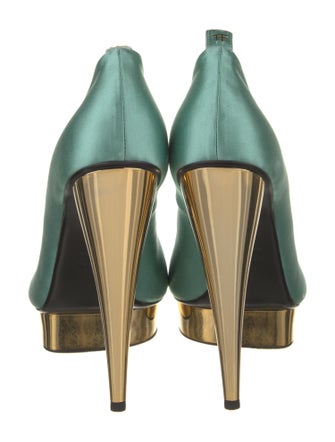 Tom Ford Satin Leather Trim Embellishment Pumps