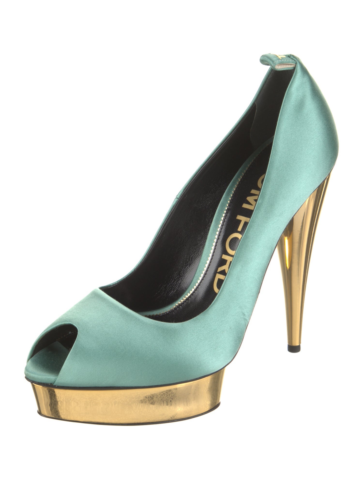 Tom Ford Satin Leather Trim Embellishment Pumps