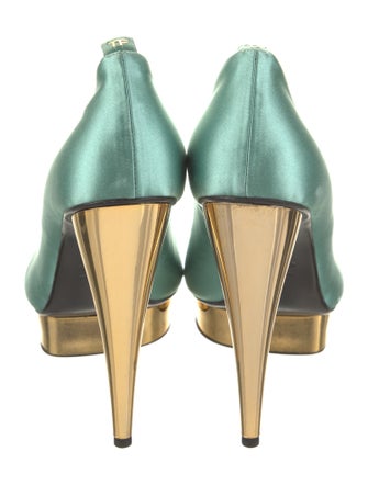 Tom Ford Satin Leather Trim Embellishment Pumps