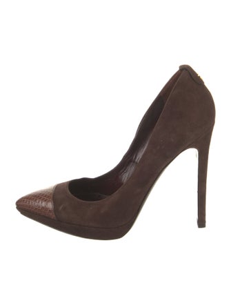 Tom Ford Suede Leather Trim Embellishment Pumps
