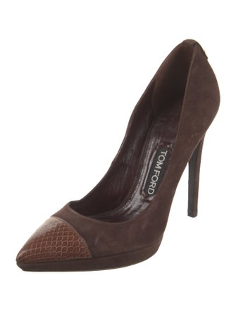 Tom Ford Suede Leather Trim Embellishment Pumps
