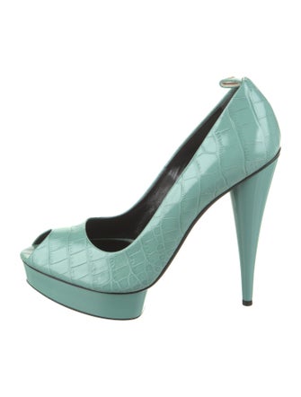 Tom Ford Embossed Leather Leather Trim Embellishment Pumps