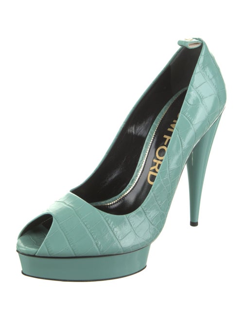 Tom Ford Embossed Leather Leather Trim Embellishment Pumps
