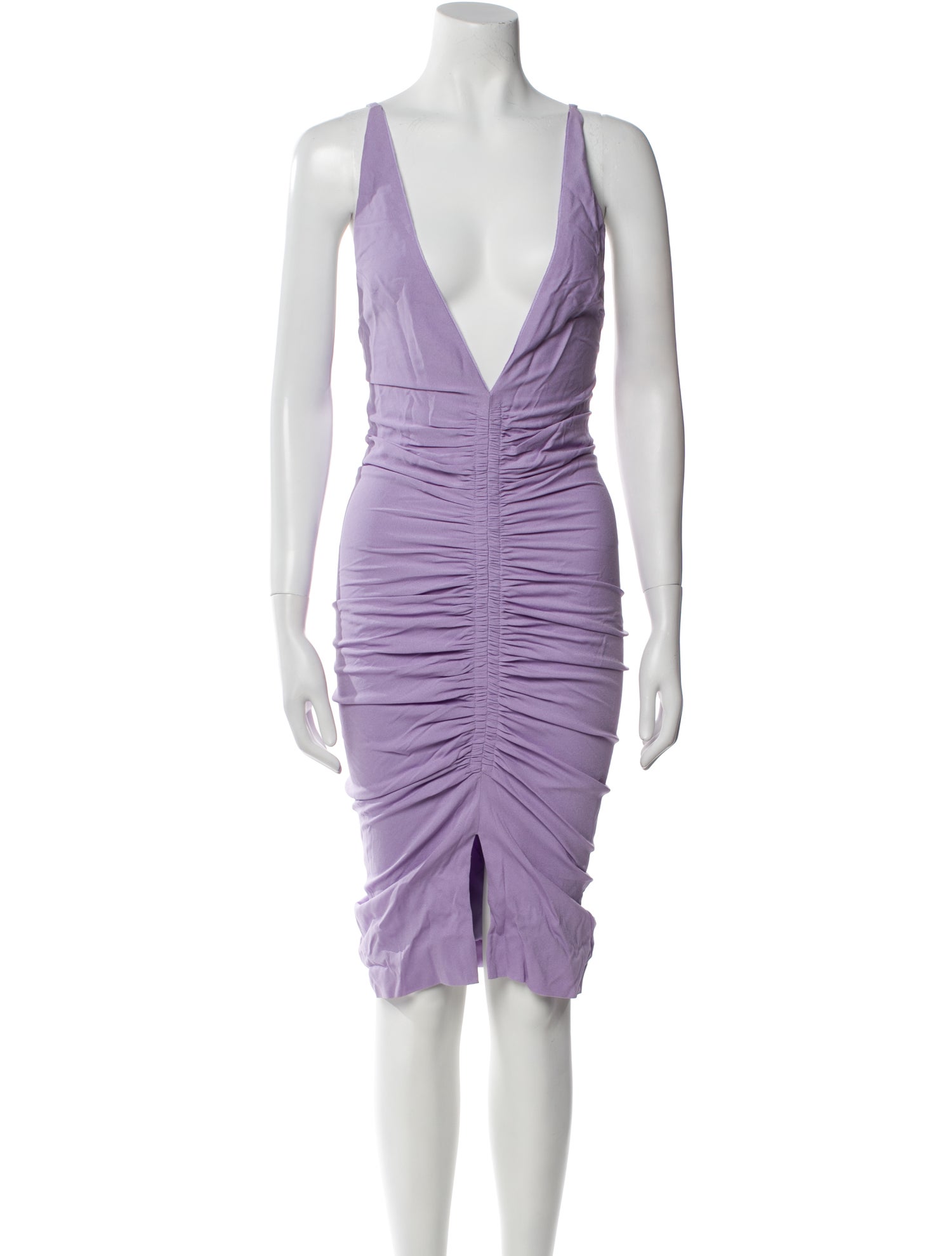 Tom Ford V-Neck Midi Length Dress - Purple Dresses, Clothing - TOM201626 |  The RealReal