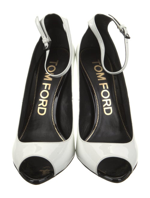 Tom Ford Patent Leather Leather Trim Embellishment Slingback Pumps