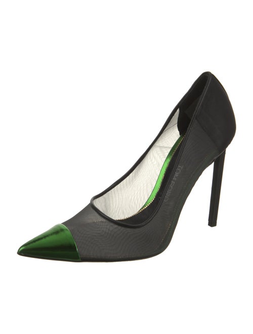 Tom Ford Mesh Leather Trim Embellishment Pumps