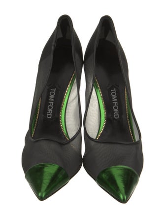 Tom Ford Mesh Leather Trim Embellishment Pumps