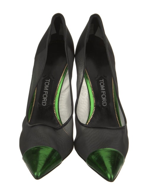 Tom Ford Mesh Leather Trim Embellishment Pumps