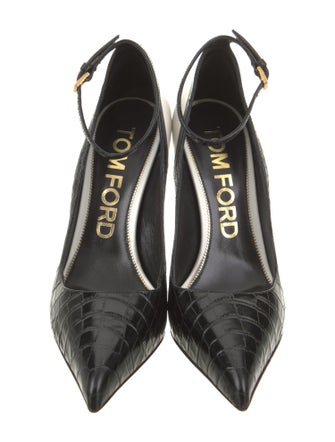 Tom Ford Embossed Leather Leather Trim Embellishment Pumps