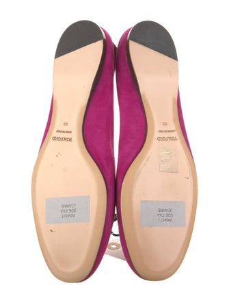 Tom Ford Suede Bow Accents Ballet Flats
