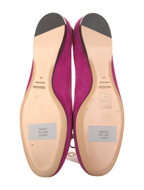 Tom Ford Suede Bow Accents Ballet Flats