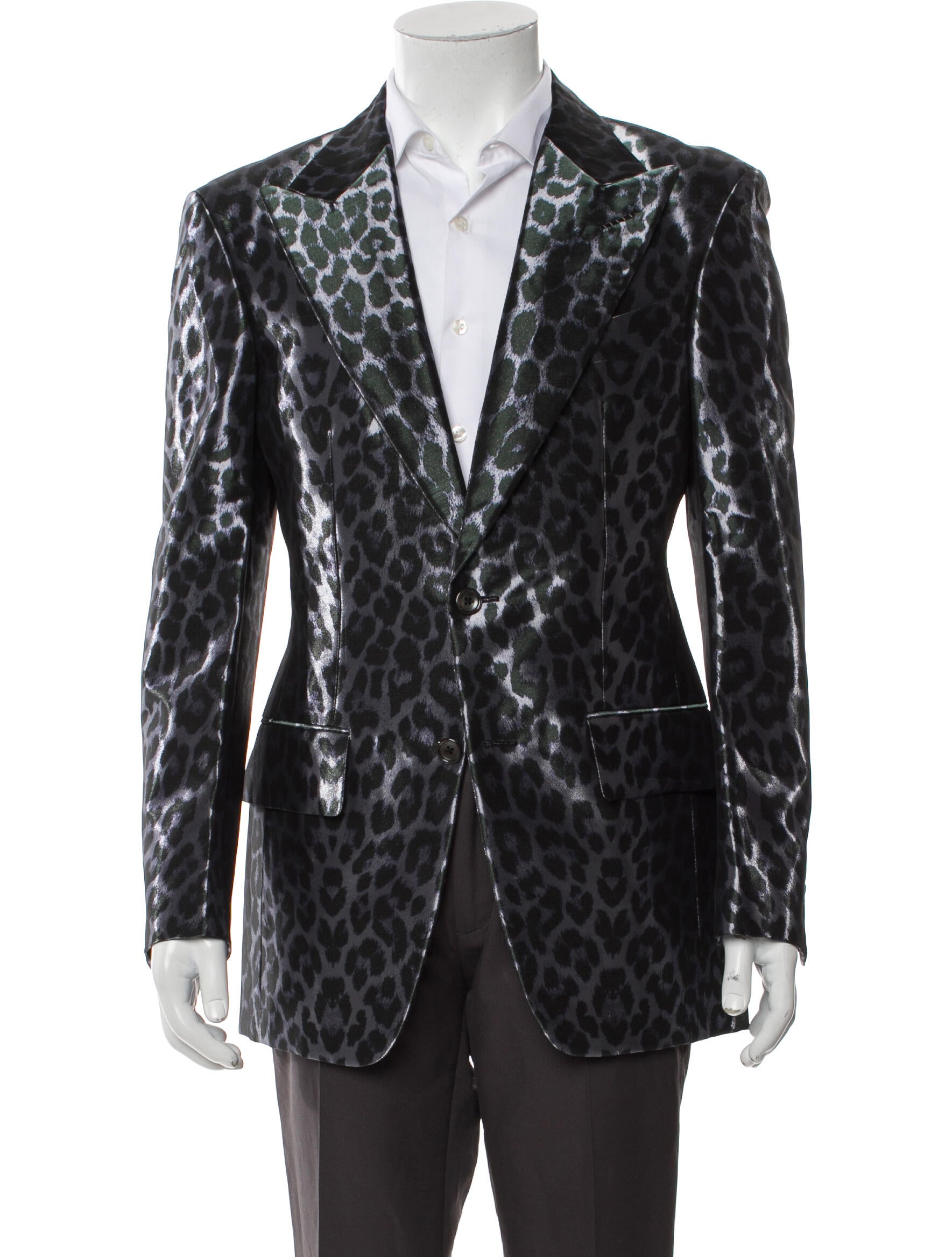 Tom Ford Animal Print Glitter Accents Blazer