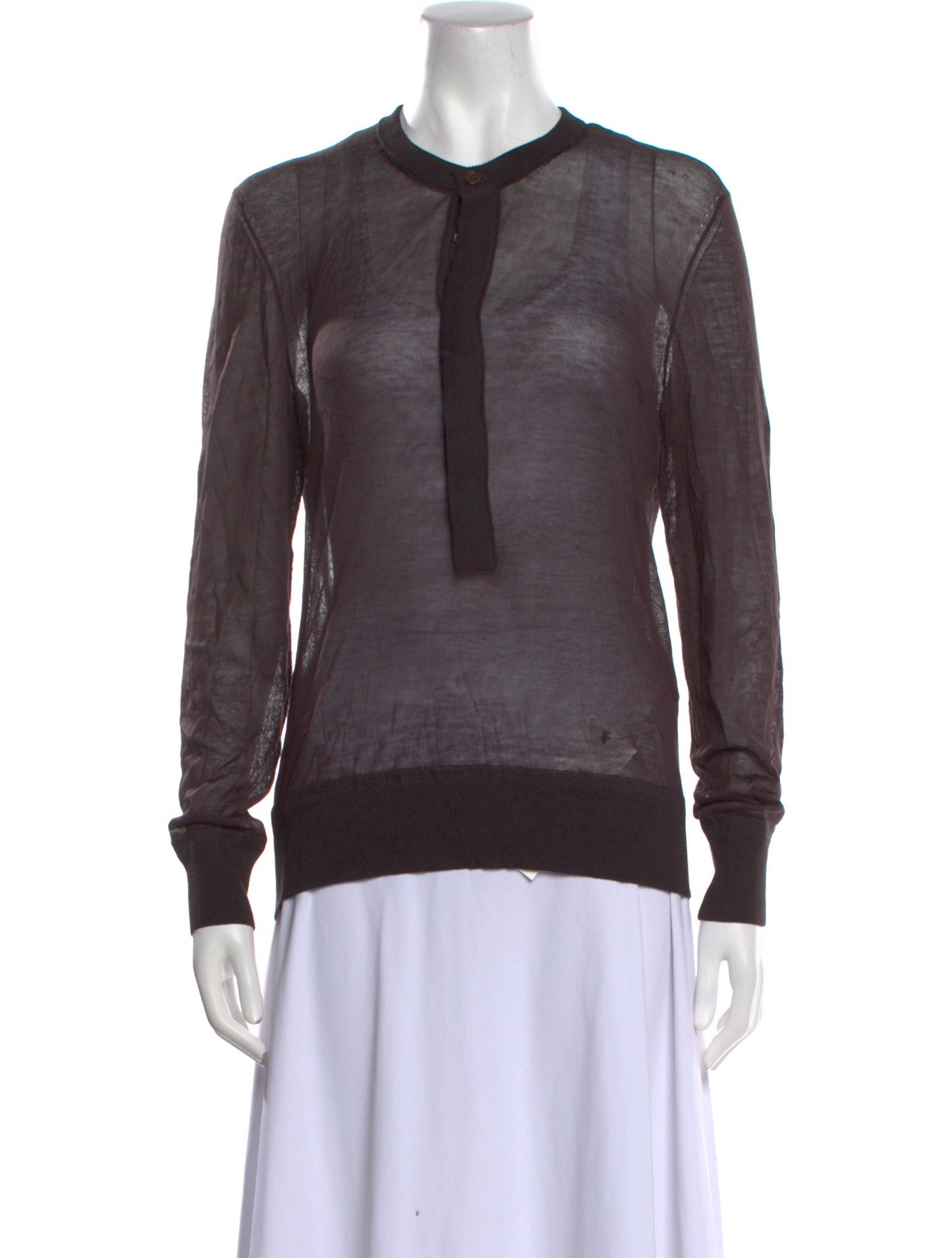 Tom Ford Silk Crew Neck Polo Sweater